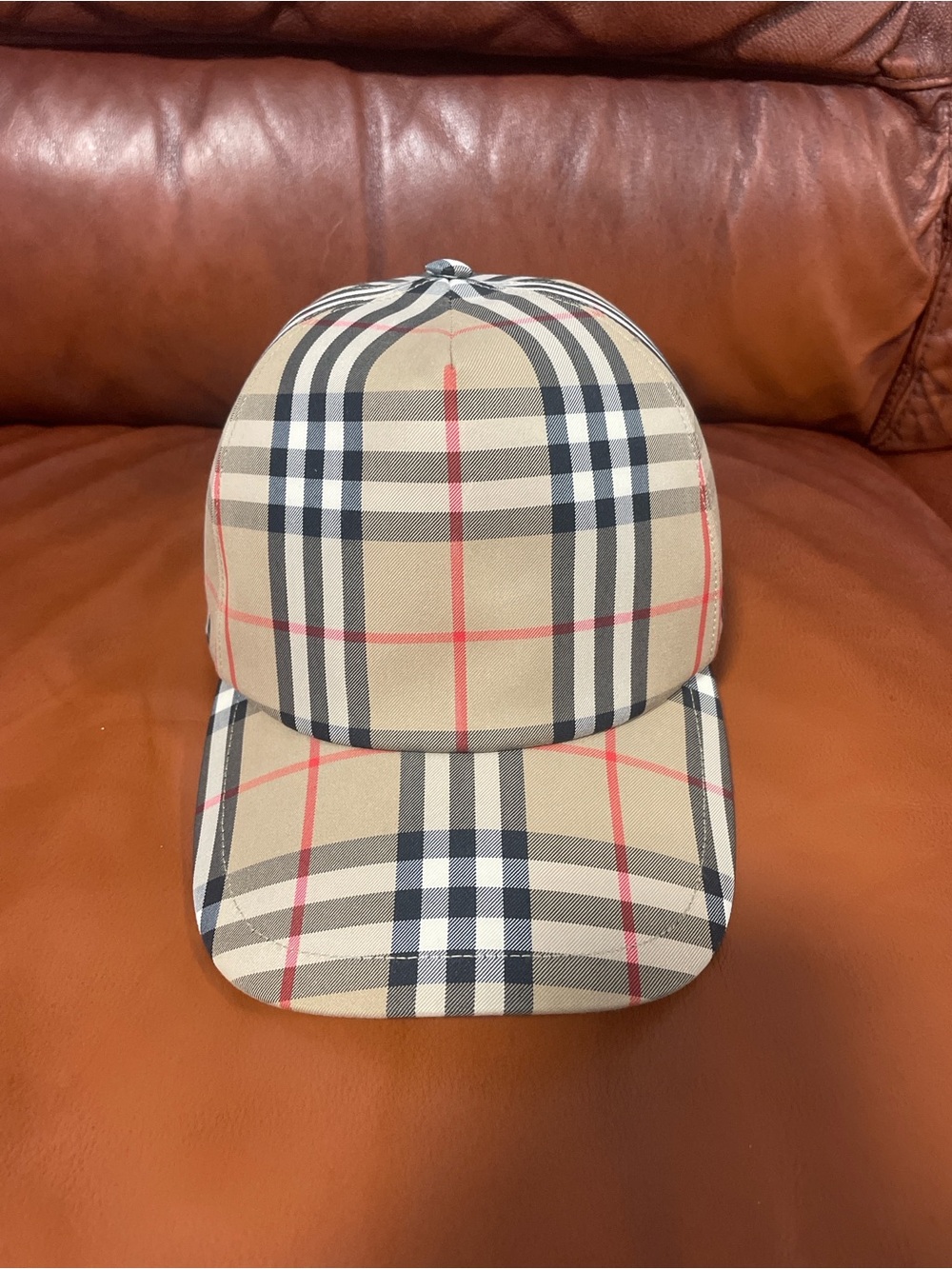 Burberry Black & Beige Plaid Interior Logo Cap